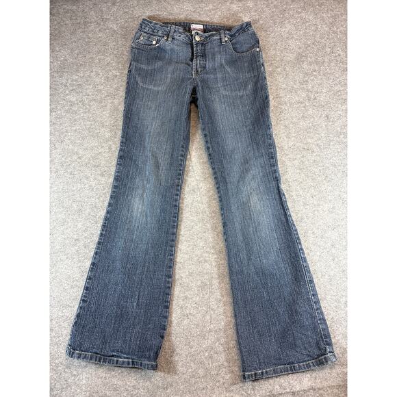 No Boundaries Jeans Womens Juniors 7 Blue Stretch Flared Low Rise Streetwear Y2K - Picture 1 of 6